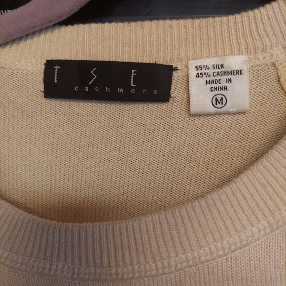 TSE cashmere creme sweater 55% silk 45% cashmere luxurious softness medium - Picture 2 of 4